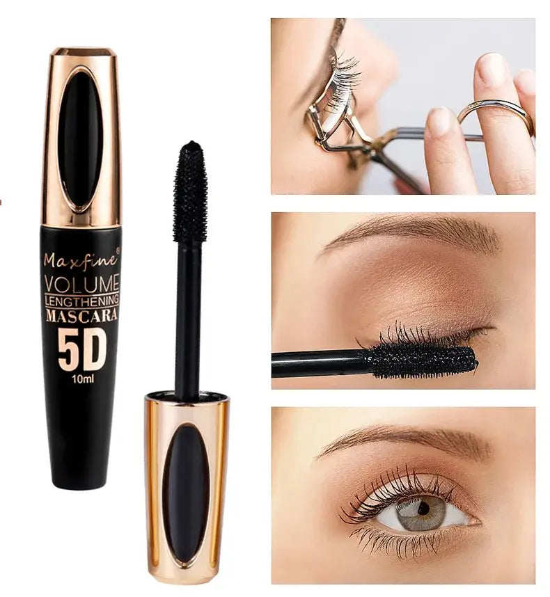 Colorful 5D Volume Mascara: Waterproof Curling Silk Extension Cream