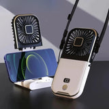 Rotary Vane Foldable Mini Neck Fan Natural Wind for Sports Portable Cooler