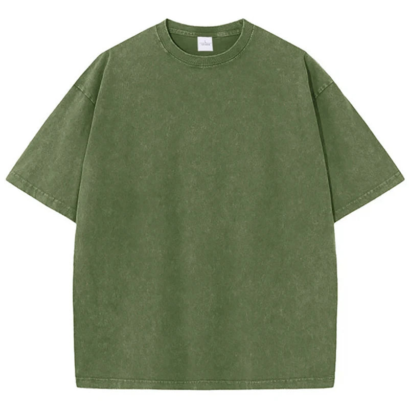 Retro Heavyweight Cotton Oversized T-Shirt Trendy Streetwear Style