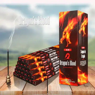 India Lavender and Sandalwood Incense for Aromatherapy and Meditation - 1 small box 8pcs / Dragons Blood