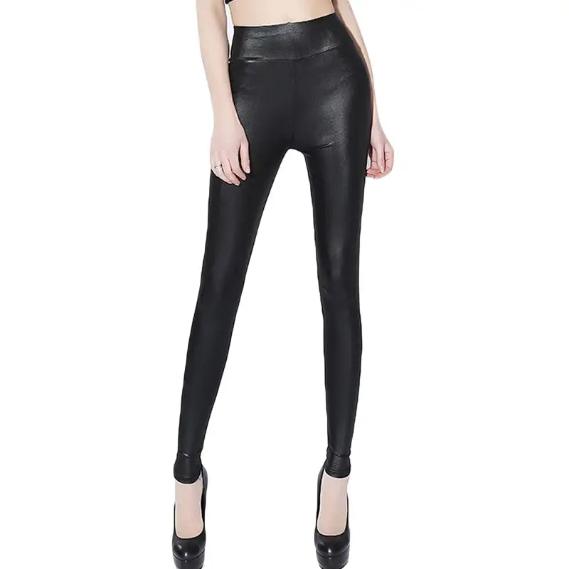 High Elastic Stretch PU Leather Pencil Pants