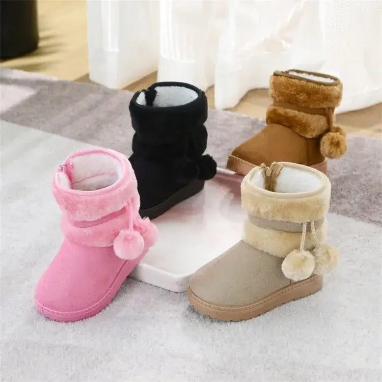 Girls Snow Boots for Kids - Comfortable Warm Winter Boots and Princess Shoes