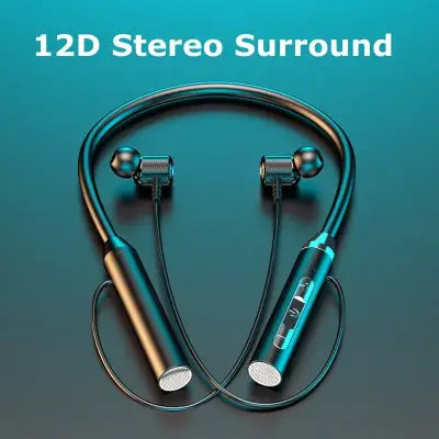 Wireless Bluetooth 5.0 Neckband Earphones with Waterproof Magnetic Earbuds