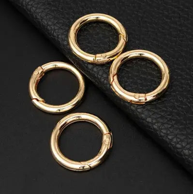 10pcs Metal Ring Spring Clasps for DIY Jewelry and Keychain Hooks