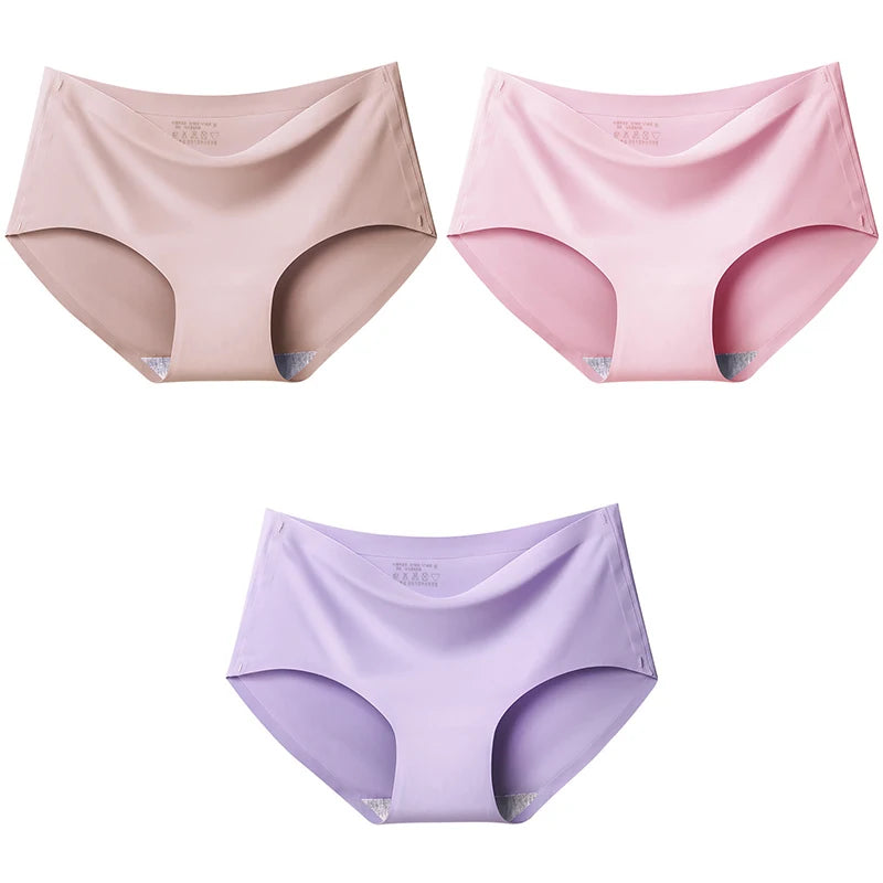 Women Panties XXL Seamless Ice Silk Briefs Breathable Drop Shipping