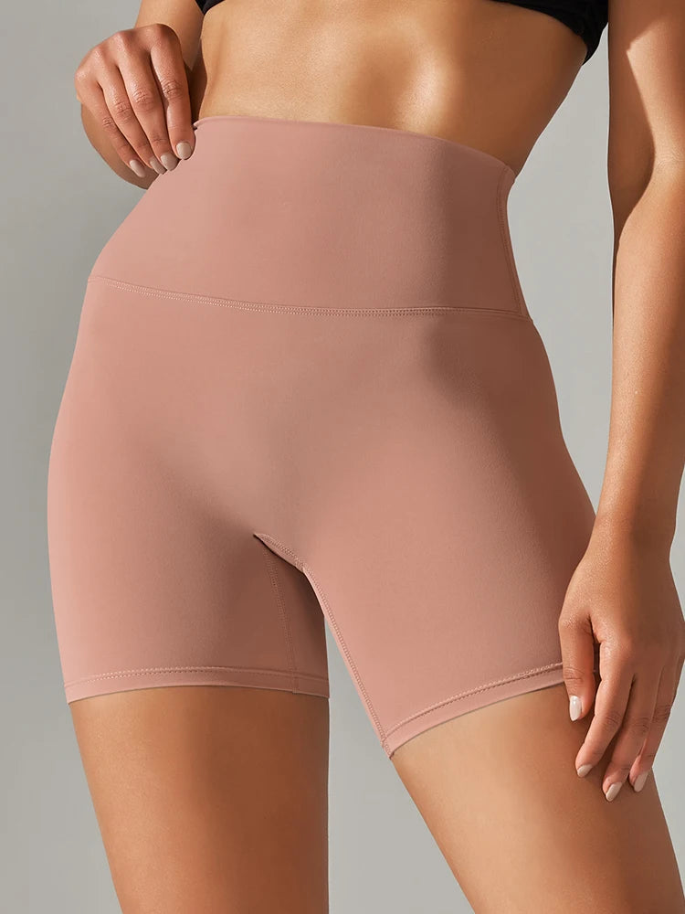 High Waist Yoga Shorts Quick Drying Fitness Workout Length