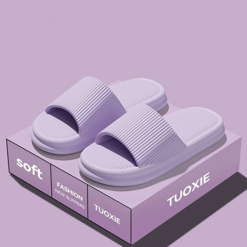 Concise EVA Slippers Soft Unisex Sandals for Non-slip Bathroom Use