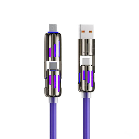 MFISH 240W USB C Multi Charging Cable 4-in-1 for iPhone, iPad & Samsung