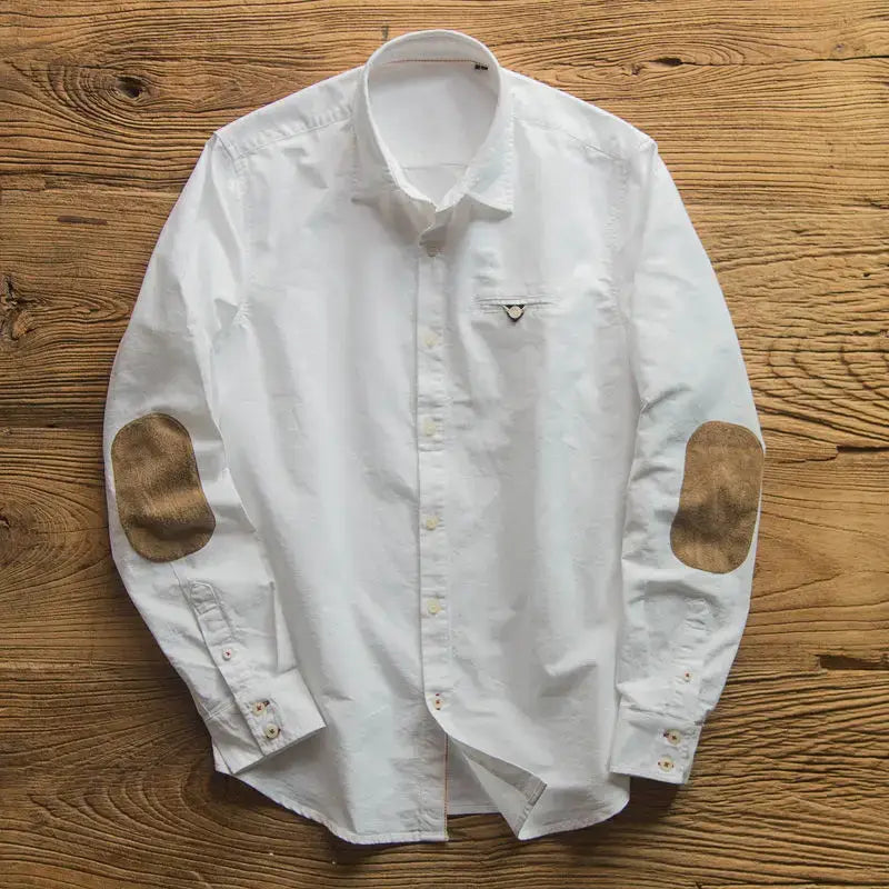 Spring Men’s Oxford Retro Shirt for Japanese Business Casual Wear