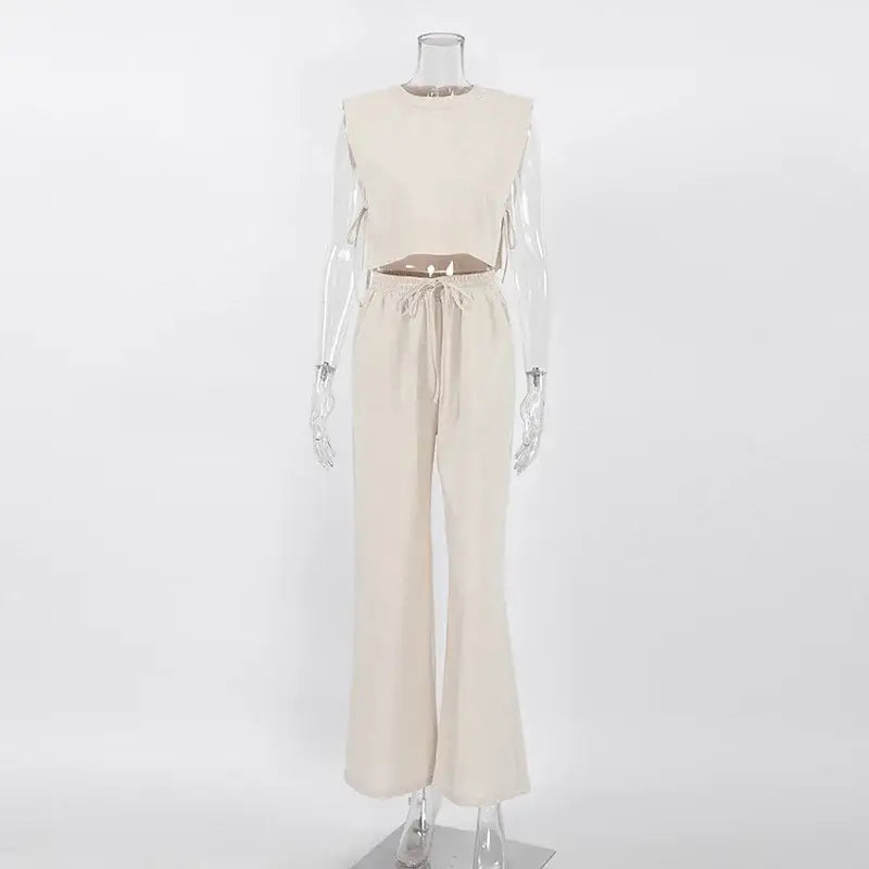 Women’s Linen Pant Set - Chic Holiday Outfit for Effortless Style