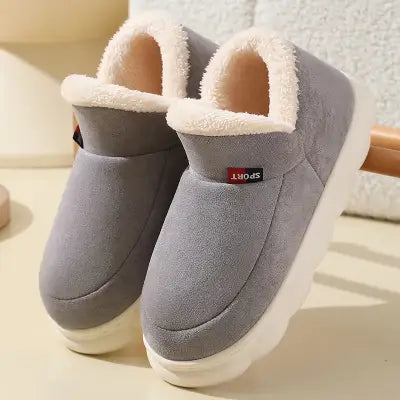 Kidmi Winter Shoes Casual Outdoor Cotton Plush Padded Slippers - maoxian222gray / 44-45(fit42-43)