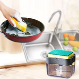 Kitchen Soap Dispenser Press with Cleaning Cloth for Dishwashing