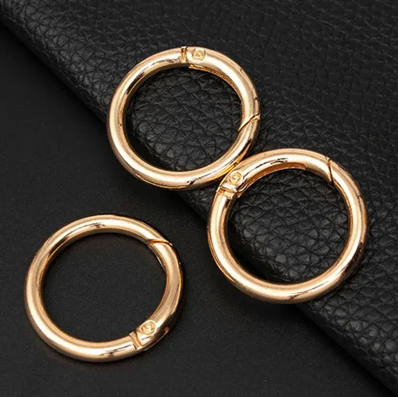 10pcs Metal Ring Spring Clasps for DIY Jewelry and Keychain Hooks