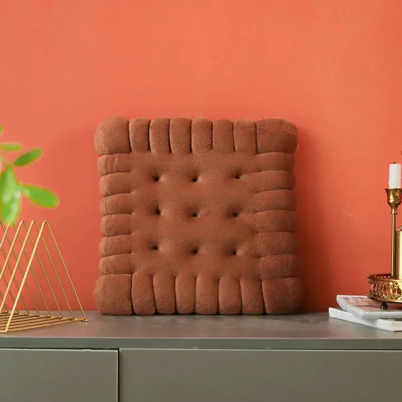 Biscuit-Shaped Plush Cushion: Soft and Creative Chair Seat Pad