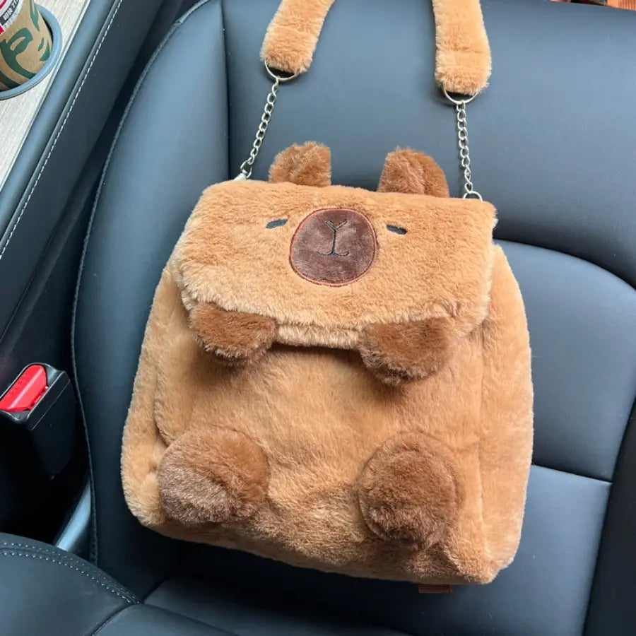 Capybara Plush Backpack Kawaii Mini Shoulder Bag for Kids and Girlfriends