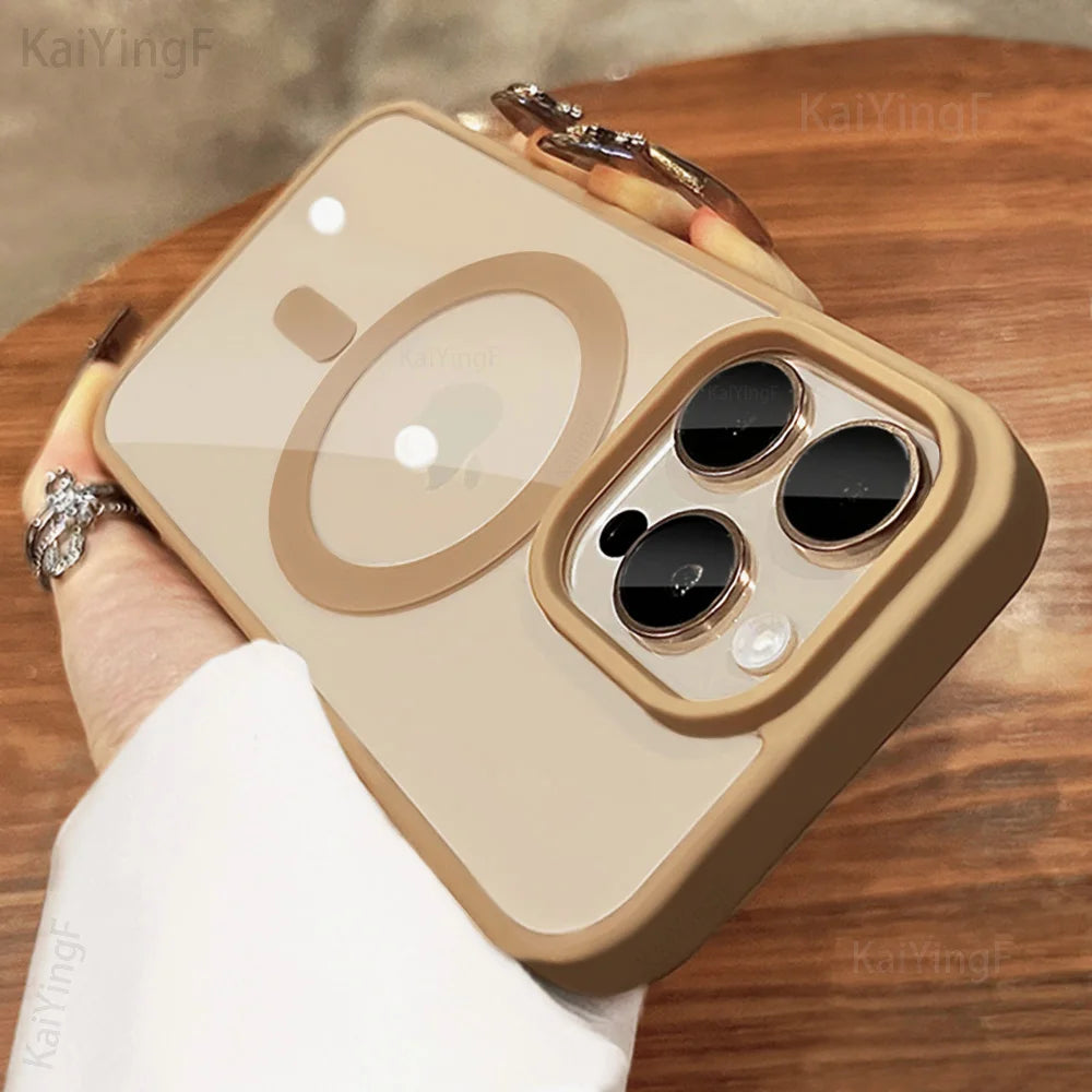 iPhone Series Compatible MagSafe Case Transparent Clear Luxury Protection