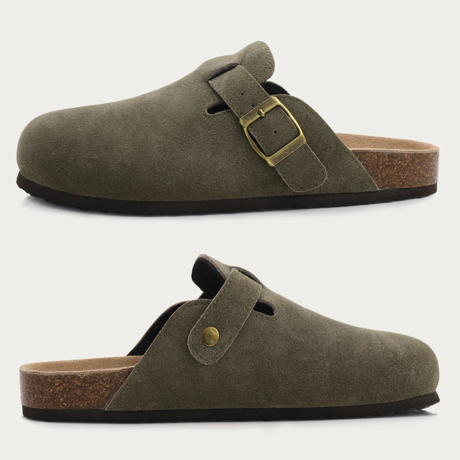 Cow Suede Mules with Arch Support for Indoor Outdoor Comfort