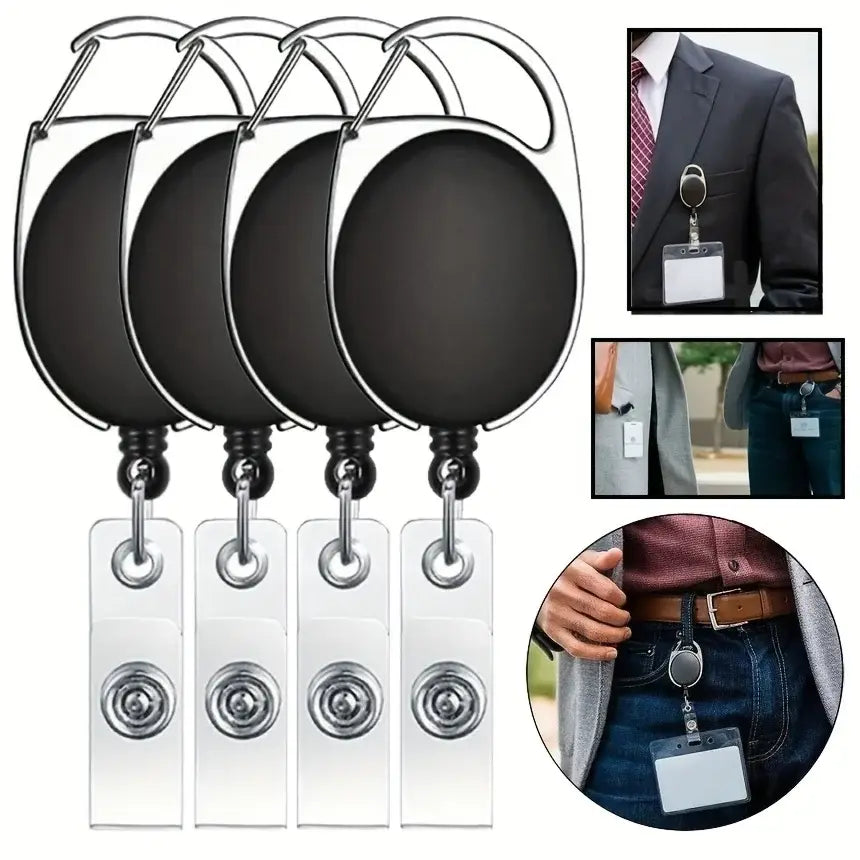 Metal Retractable Badge Reel Holders with Carabiner Clip