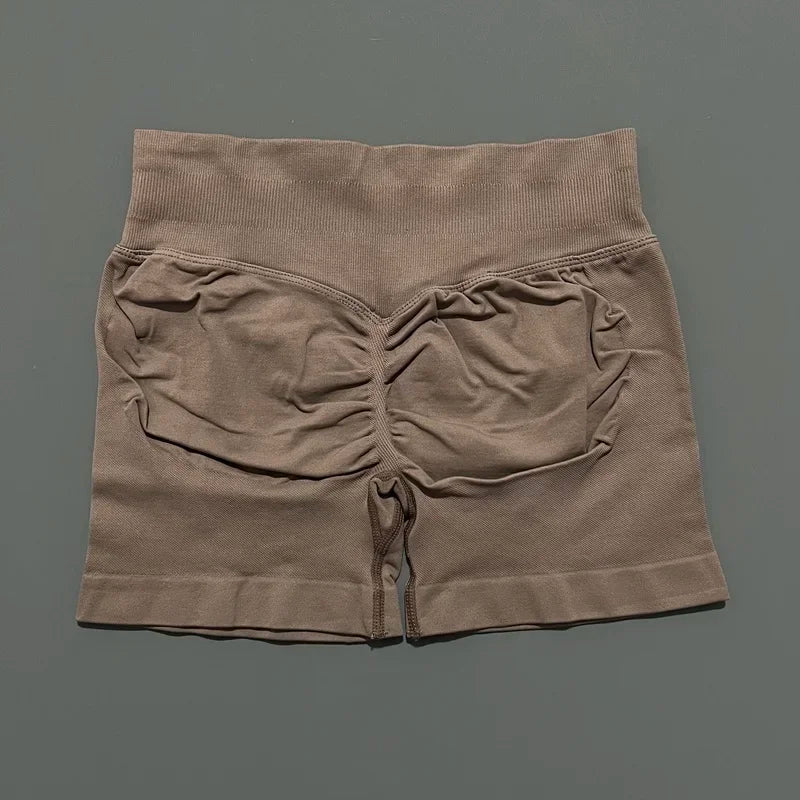Women High Waist Seamless Shorts Stretchy Butt Lifting Yoga Shorts
