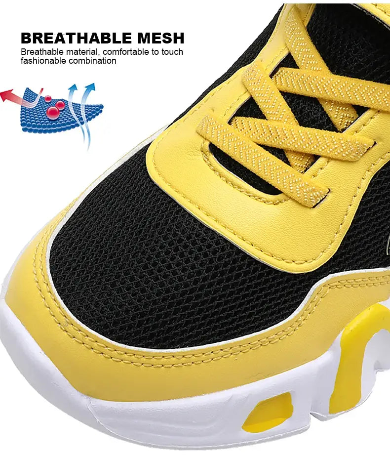 Yellow Kids Basketball Shoes Non-Slip Sneakers for Boys and Girls