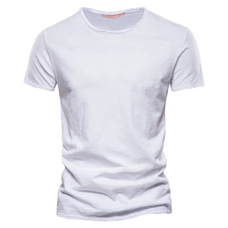 Men 100% Cotton Short Sleeve T Shirt Soft Casual Summer Fitness Type