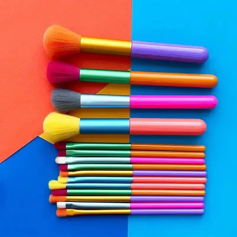 Rainbow Color Makeup Brush Set – 15-Piece Professional Makeup Brushes