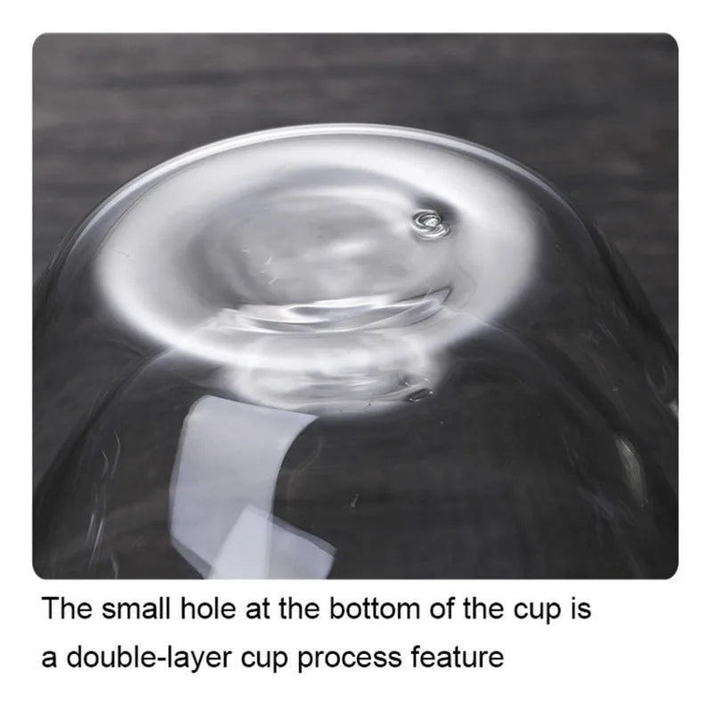 Double Wall Glass Espresso Mug Transparent Handmade Heat Insulated Drinkware