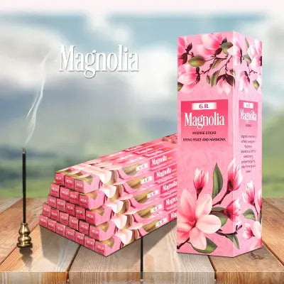 India Lavender and Sandalwood Incense for Aromatherapy and Meditation - 1 small box 8pcs / Magnolia