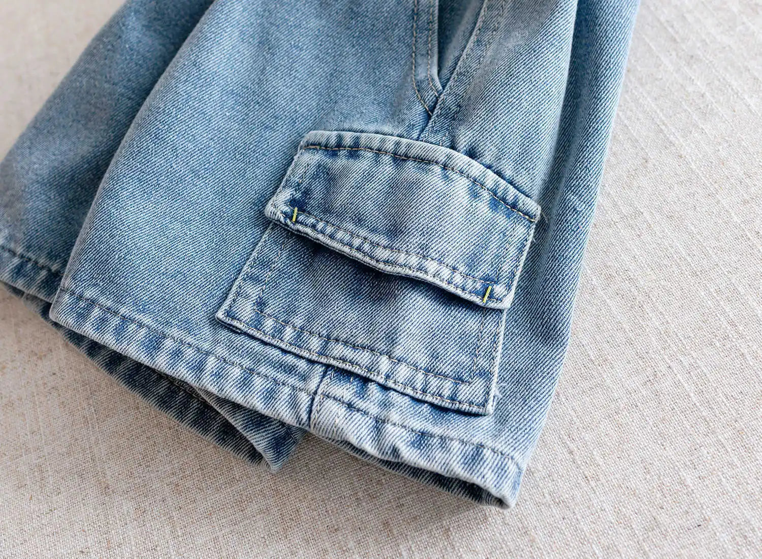 Boys Denim Cargo Shorts with Elastic Waist 2-8Y for Casual Summer Wear