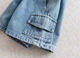 Boys Denim Cargo Shorts with Elastic Waist 2-8Y for Casual Summer Wear