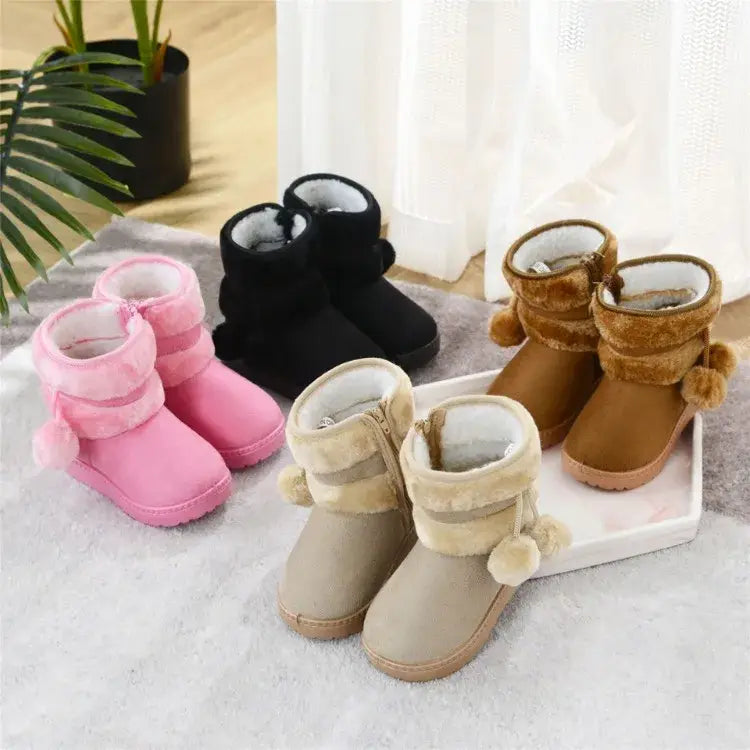 Girls Snow Boots for Kids - Comfortable Warm Winter Boots and Princess Shoes