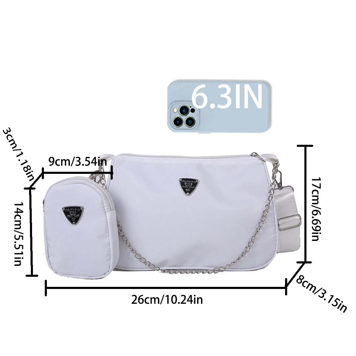 Fashion Nylon Crossbody Bag Portable Casual Underarm Student Style