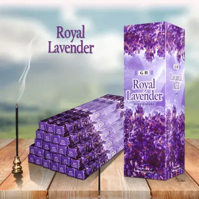 India Lavender and Sandalwood Incense for Aromatherapy and Meditation - 5 small boxes 40pcs / Royal Lavender