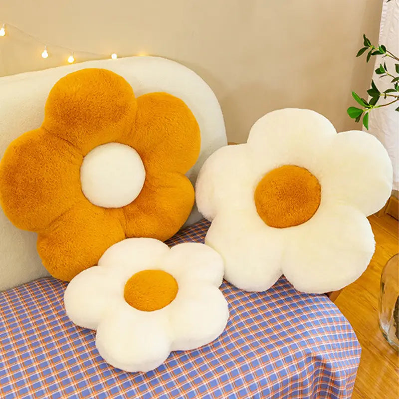 Stuffed Daisy Flower Cushion – Sunflower Shape Pillow for Decor & Comfort