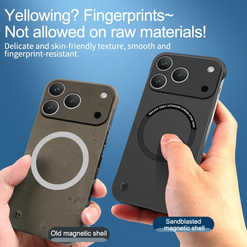 Magnetic Frameless Phone Case Hard PC Matte – Ultra Thin Borderless Style