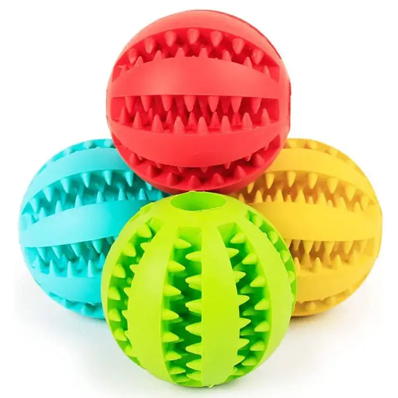 Interactive Dog Toy Ball for Chewing and Treat Feeding in Rubber