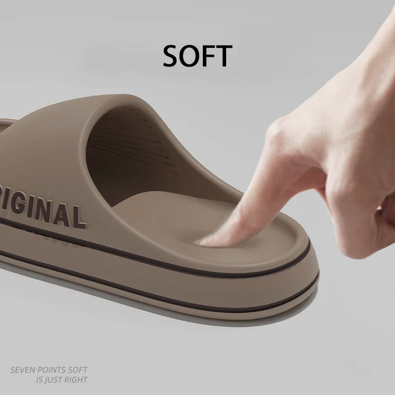 Vid Material Slides Solid Color Thick Sole Indoor Outdoor Sandals