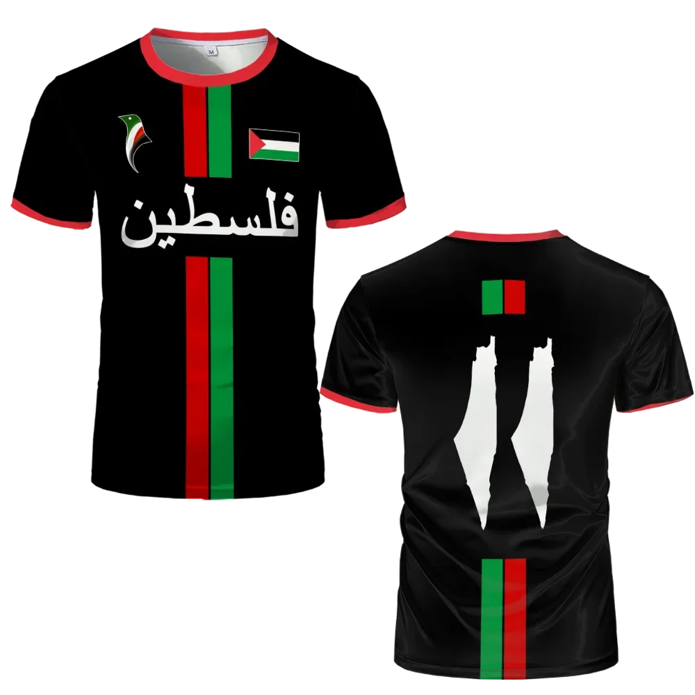 Palestine Flag 3D Printed Sports Tee Breathable Summer Fashion Top