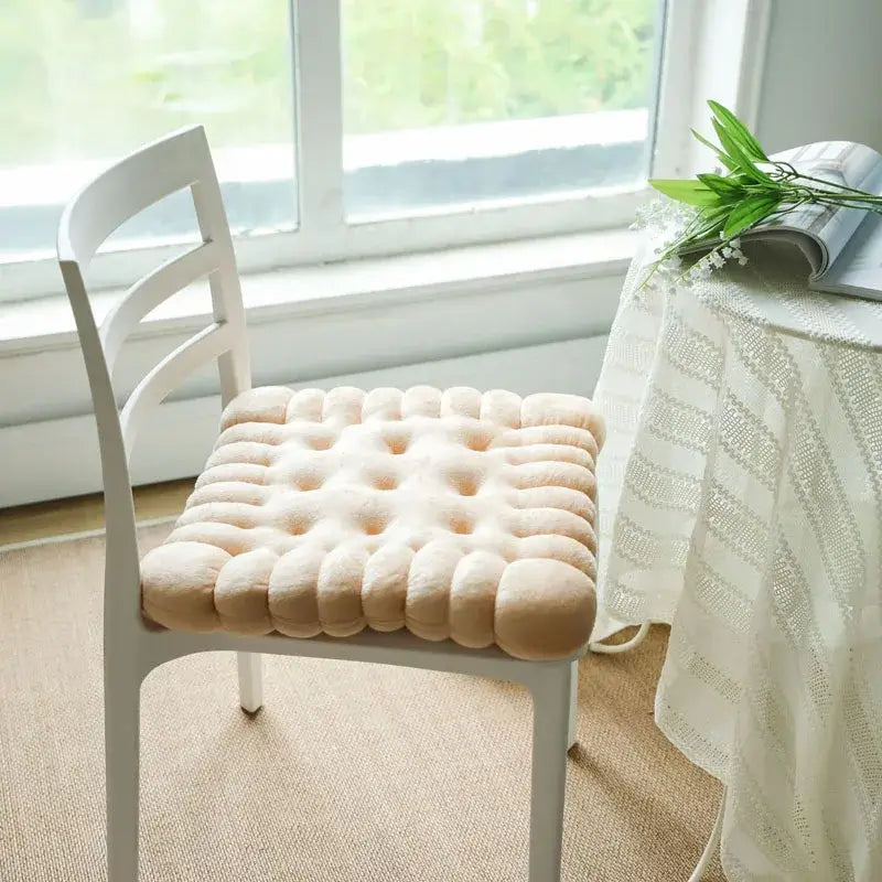 Biscuit-Shaped Plush Cushion: Soft and Creative Chair Seat Pad