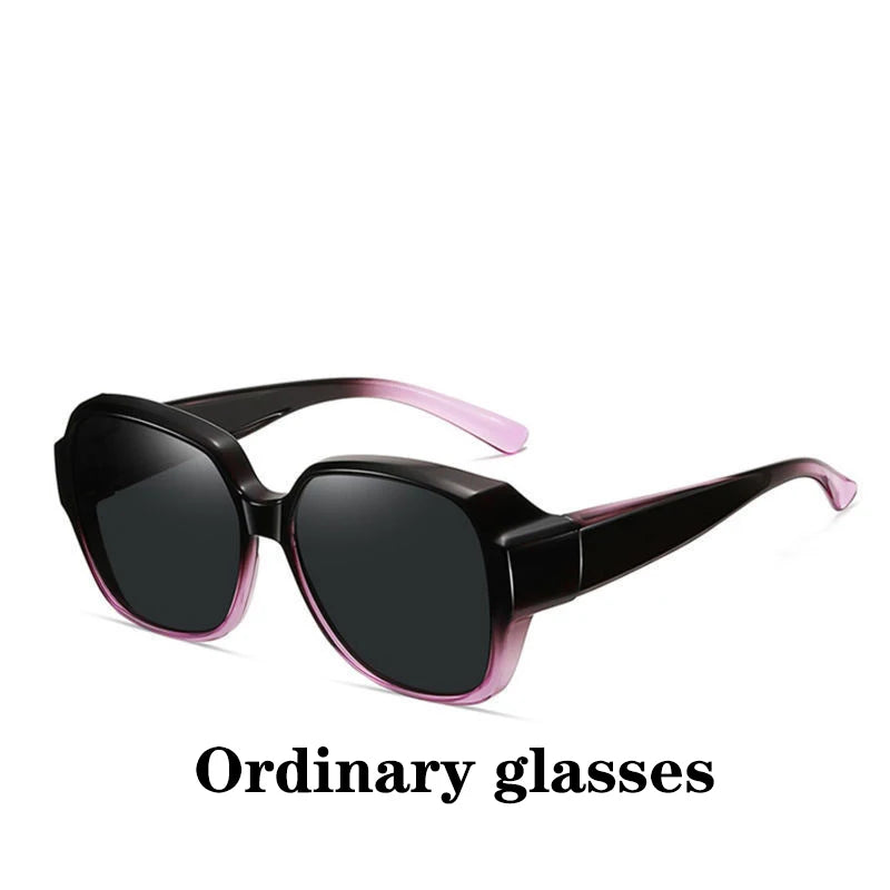 Round Polarized Fitover Sunglasses Vintage Portable Eyewear for Driving