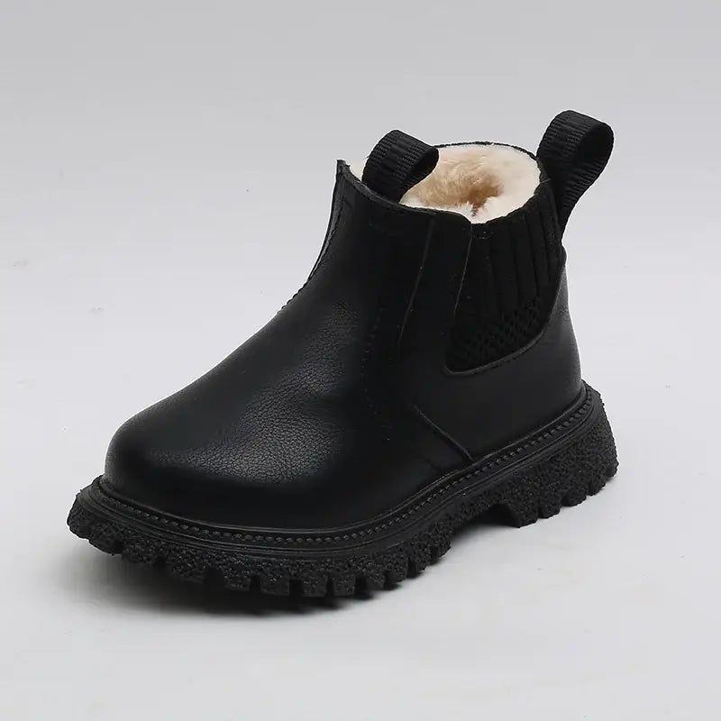 Autumn Winter Baby Kids Short Boots in Warm PU Leather