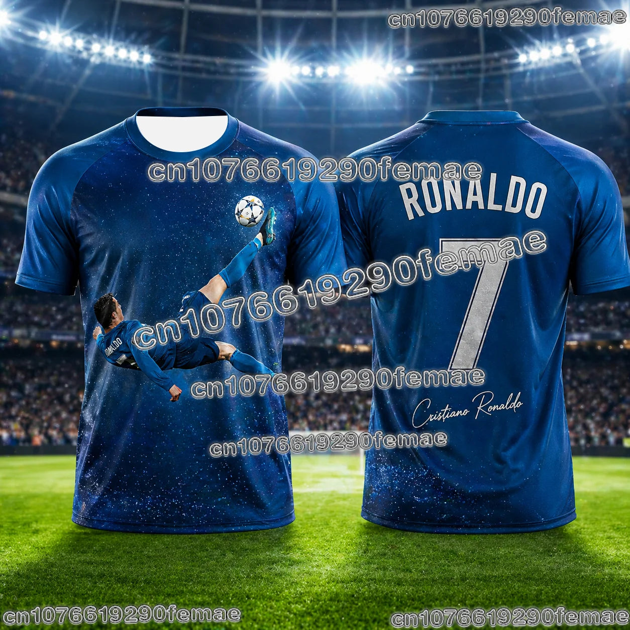 Ronaldo No.7 Football Jersey Oversized Size Training Uniform Sportswear