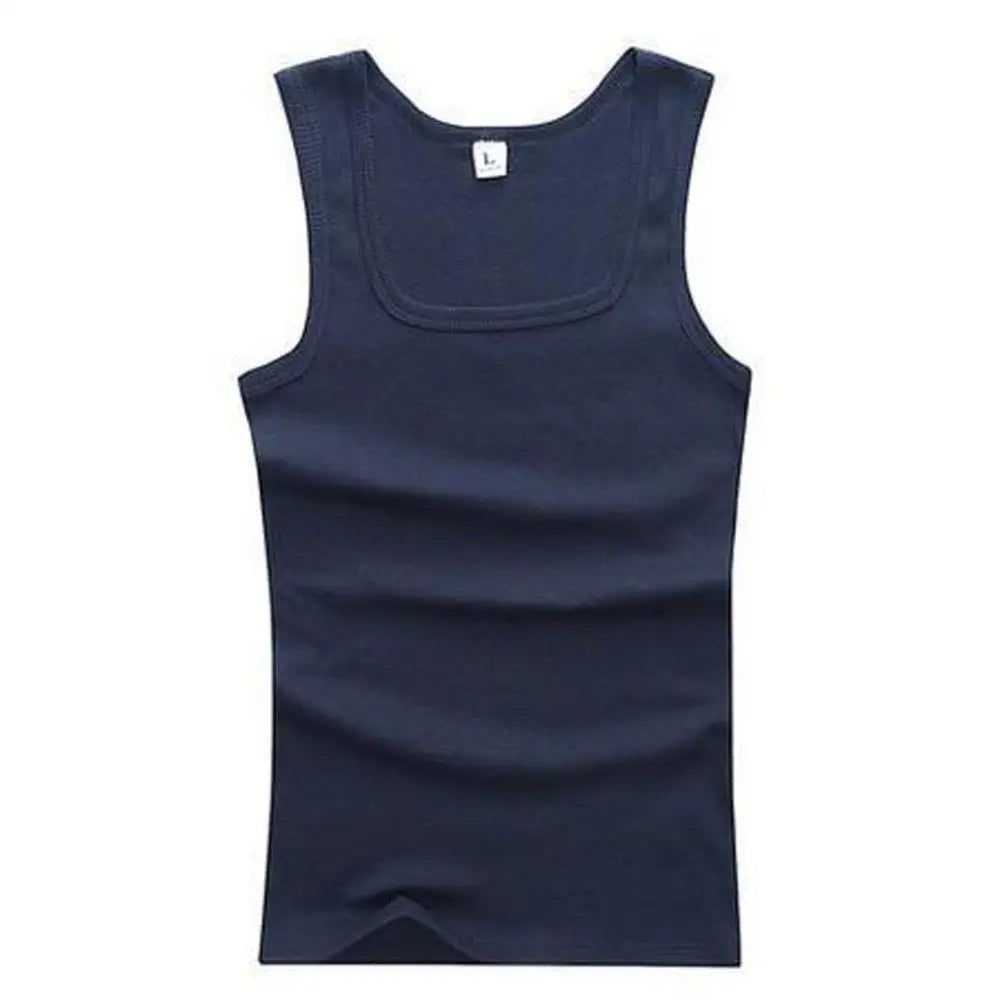 Basic Elastic Tank Men's Gym Vest Cotton Bodybuilding Fitness Style