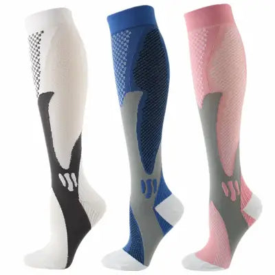 Home 3 Pairs Compression Socks 30mmHg for Varicose Veins and Edema - MIX003-220 / L-XL