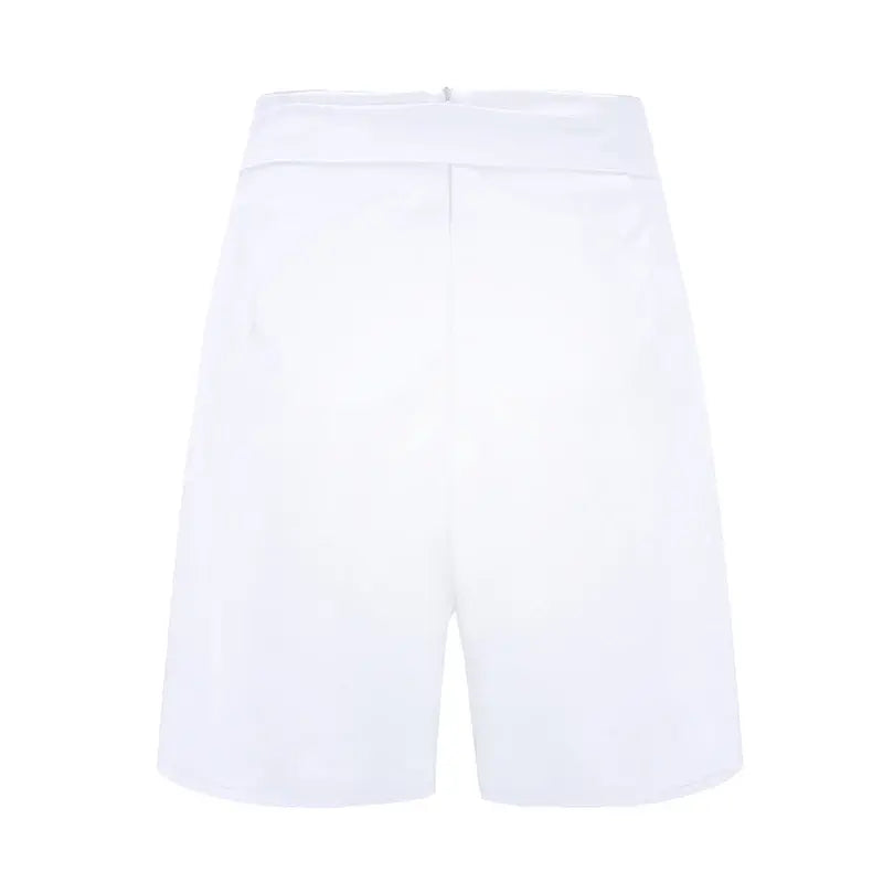 Y2K Solid Button High Waist Tie Waist Beach Shorts for Women