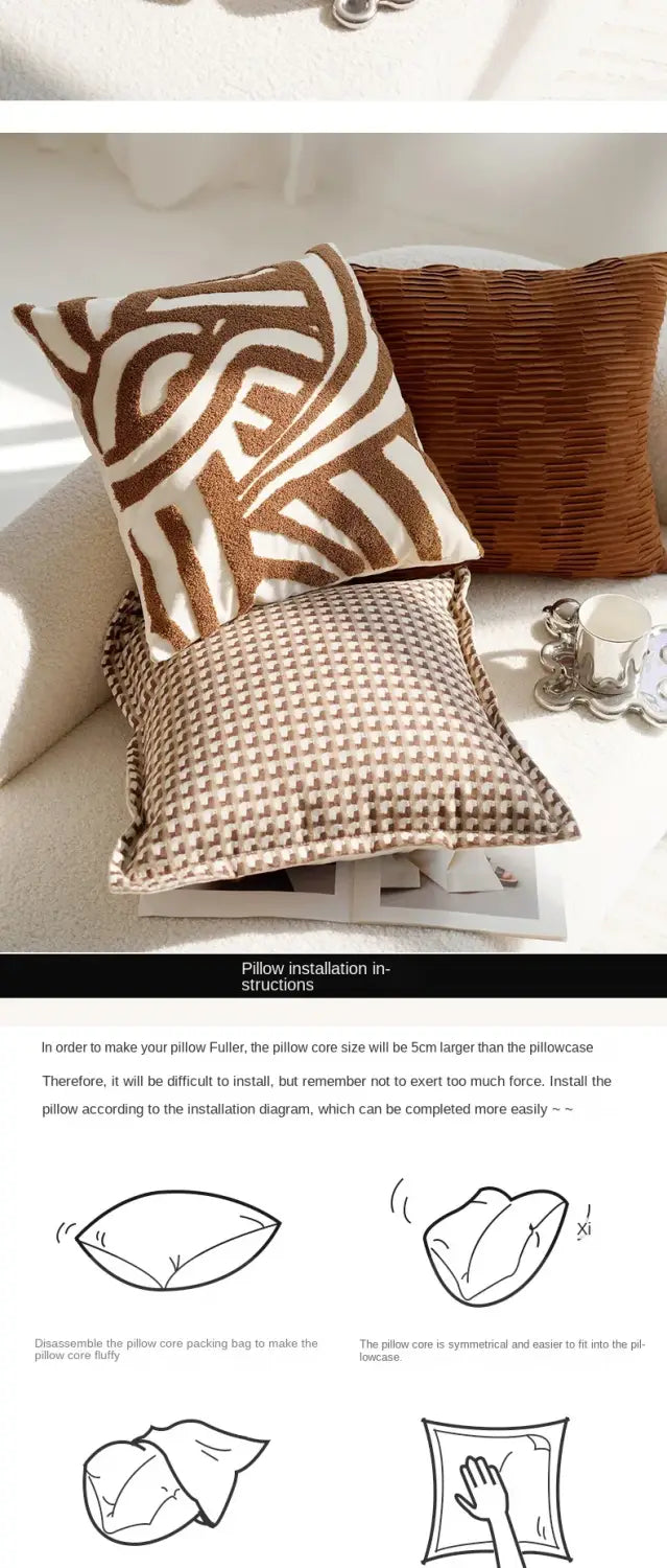 Cream Pillowcase for Elegant Home Decor