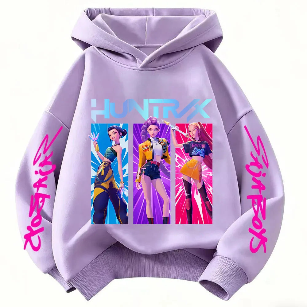 Huntrx Mira Rumi Zoey Long Sleeve Rope Type Hoodie Hip Hop Style