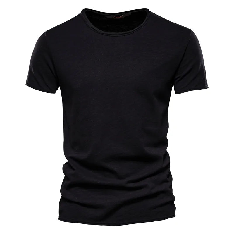 Men 100% Cotton Short Sleeve T Shirt Soft Casual Summer Fitness Type
