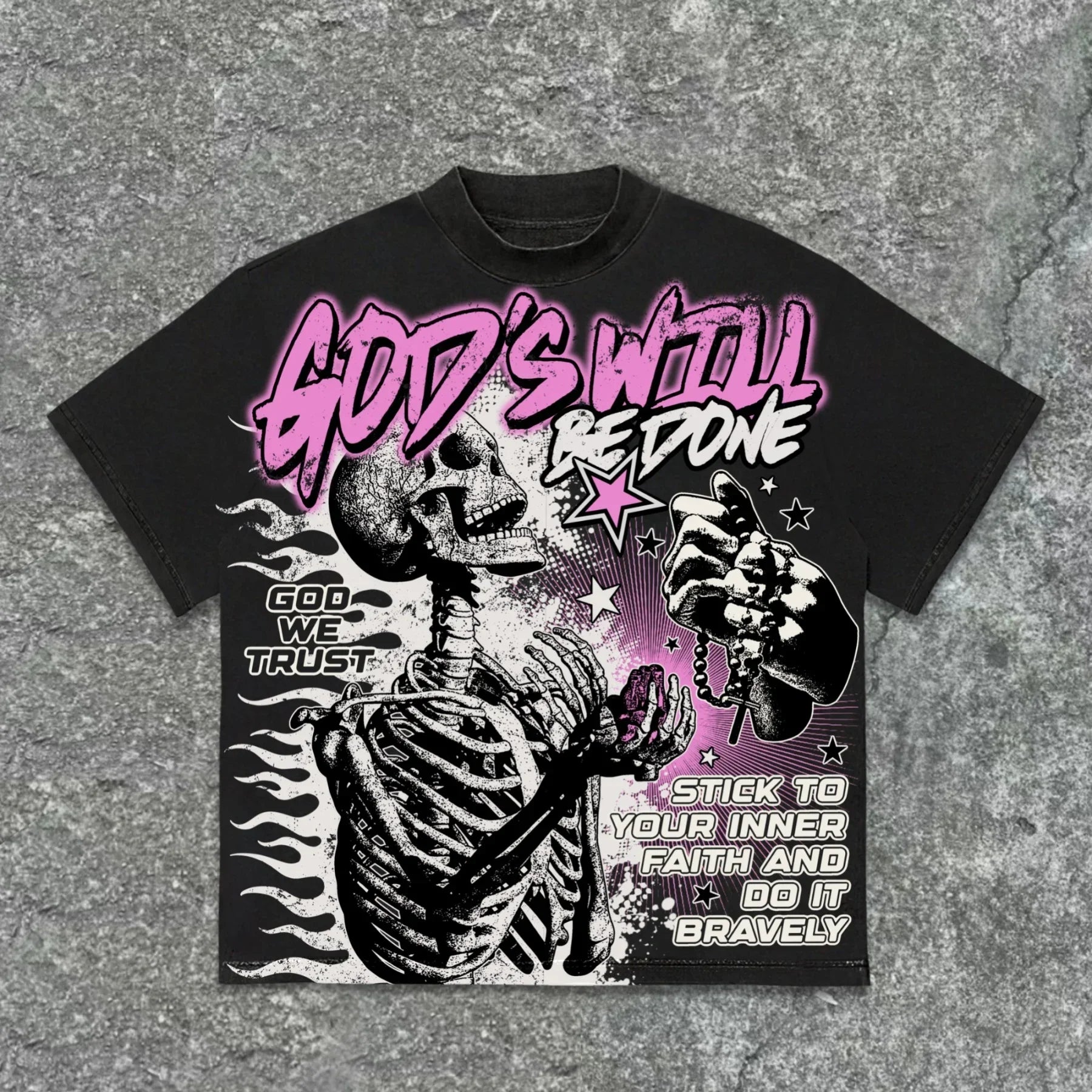 Harajuku Graphic Oversized Tops Cotton Inch Length Y2k Streetwear Tee