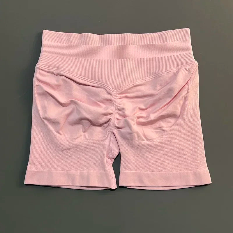 Women High Waist Seamless Shorts Stretchy Butt Lifting Yoga Shorts